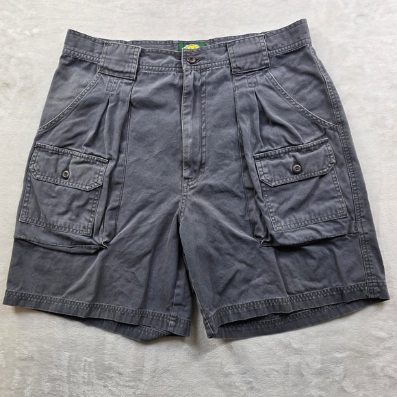 Cabelas Cargo Shorts Mens 34 Gray Cotton Canvas Chino Outdoor Work - Picture 2 of 8